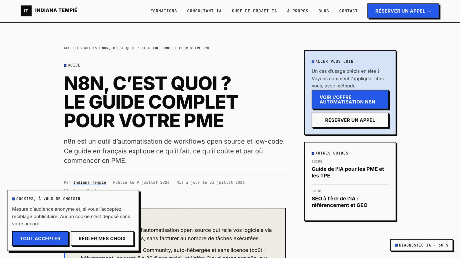 Aperçu du site indiana-tempie.com