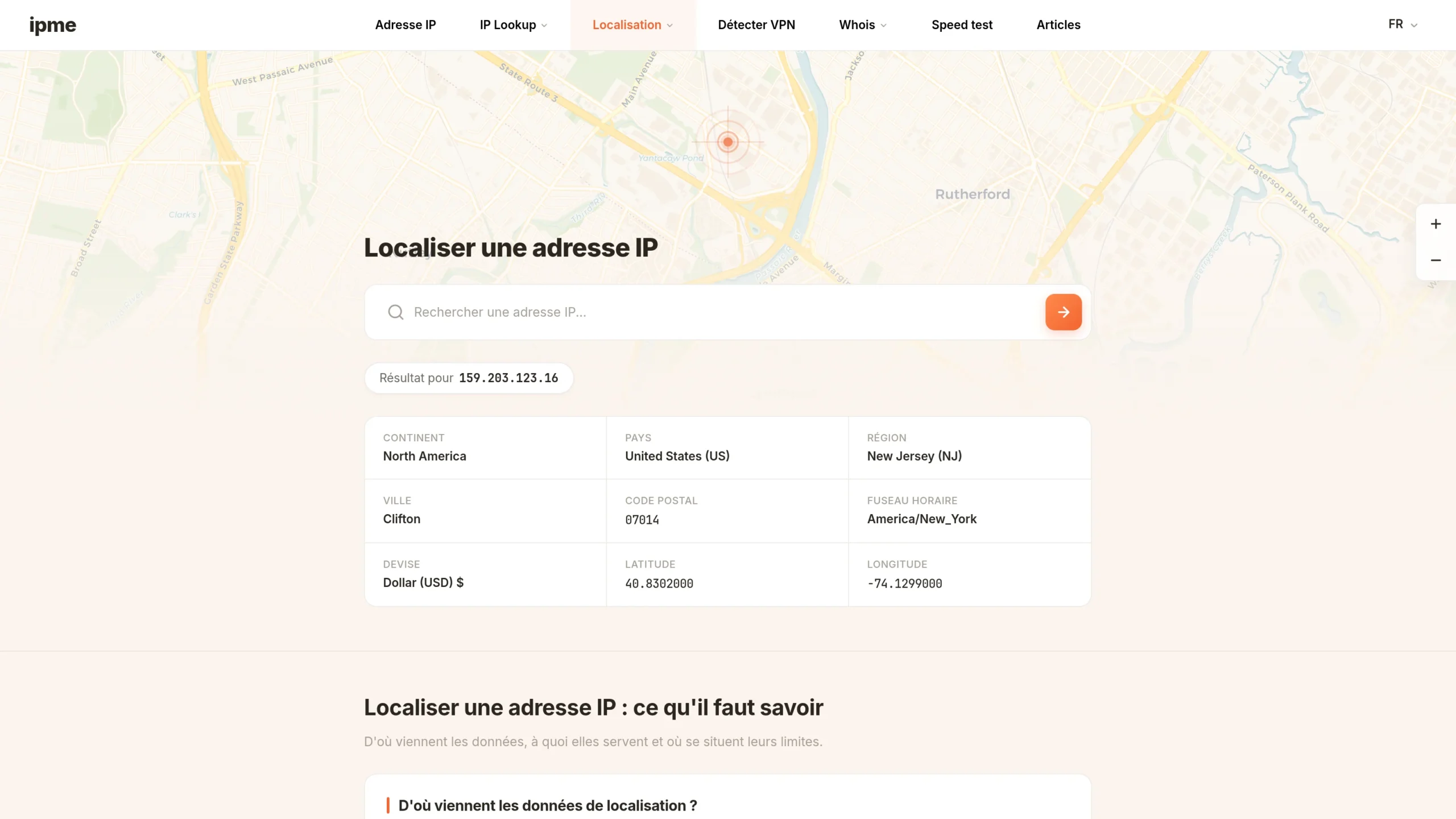 localiser une adresse ip